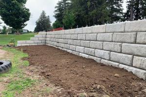 Retaining wall construction.